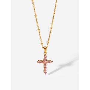 Anuli | Stainless Steel Cubic Zirconia Cross Necklace